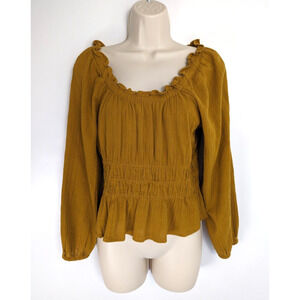 Madewell Womens Sophia Top Antique Gold Sz S Babydoll Y2K Boho